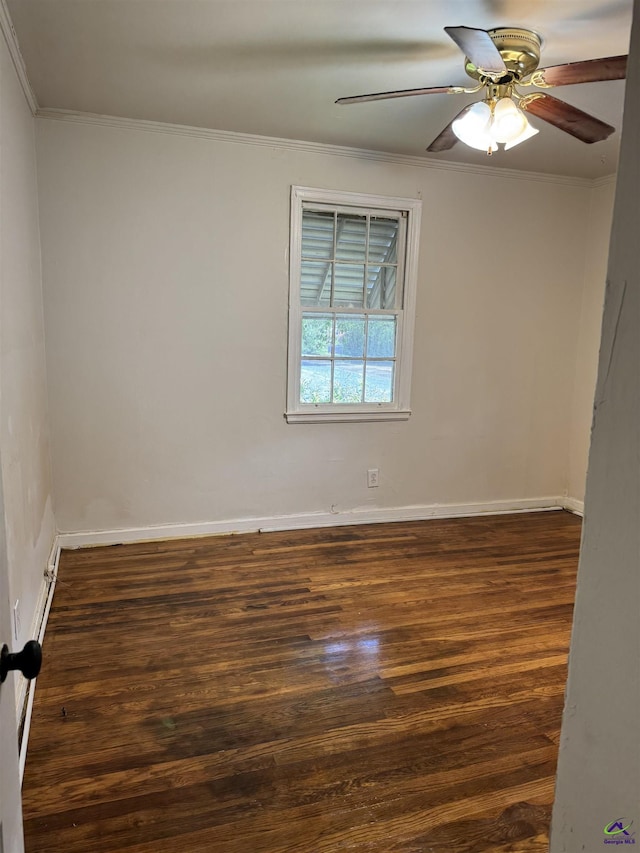 107 Northview Ave, Warner Robins, GA 31088 - spare room with a ceiling fan, crown molding, baseboards, and wood finished floors