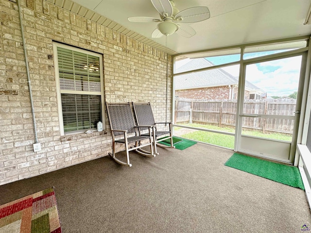 100 Northumberland Way, Warner Robins, GA 31088 - sunroom / solarium featuring ceiling fan