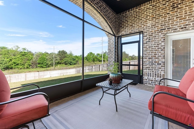 view of sunroom