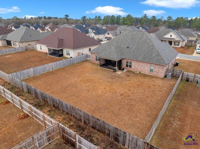 bird's eye view with a residential view
