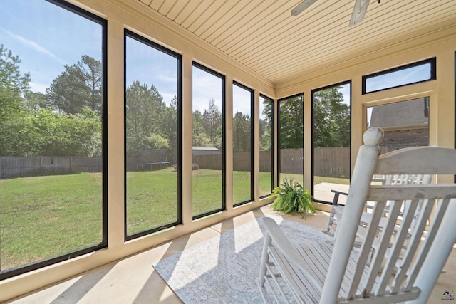 view of unfurnished sunroom