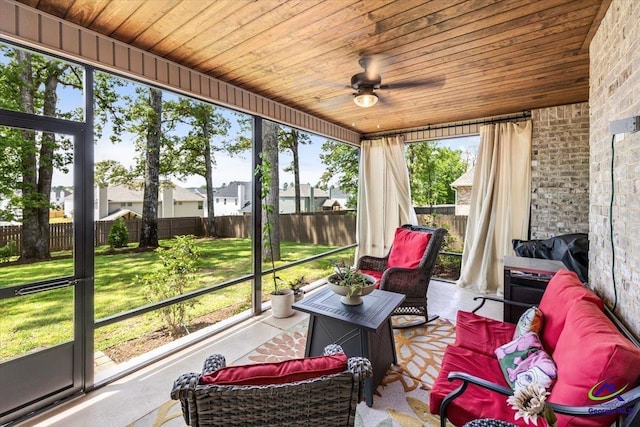 315 Apalachee Way, Bonaire, GA 31005 - sunroom featuring ceiling fan and an outdoor living space