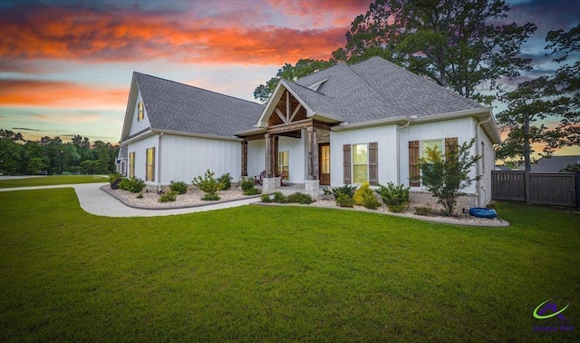 315 Apalachee Way, Bonaire, GA 31005 - view of front of home featuring a lawn, fence, and a shingled roof