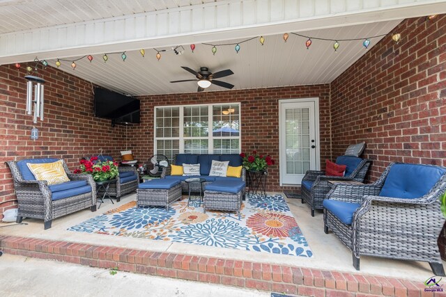 105 Taconic Ct, Bonaire, GA 31005 - view of patio / terrace with a ceiling fan and an outdoor living space