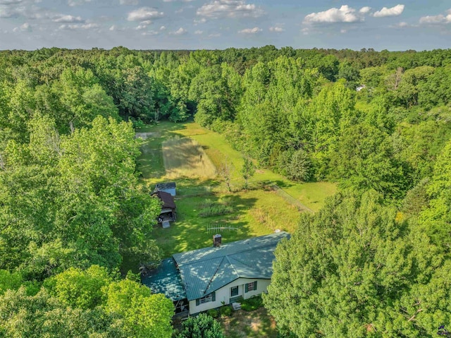 bird's eye view with a forest view