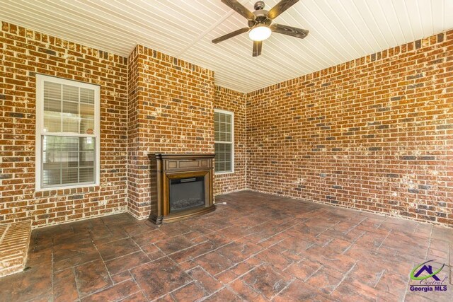 view of patio / terrace with a ceiling fan