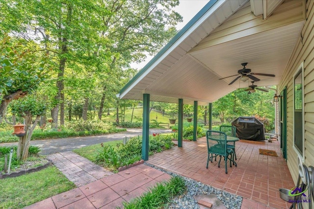 124 Joy Dr, Warner Robins, GA 31088 - view of patio / terrace with ceiling fan and a grill
