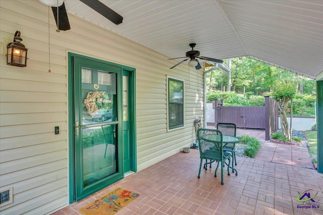 124 Joy Dr, Warner Robins, GA 31088 - view of patio / terrace featuring ceiling fan and fence
