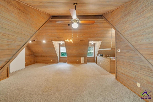 124 Joy Dr, Warner Robins, GA 31088 - additional living space featuring wood walls, wood ceiling, and vaulted ceiling