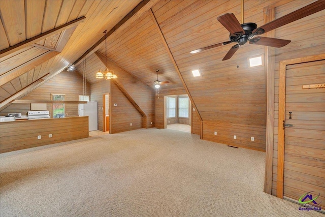 124 Joy Dr, Warner Robins, GA 31088 - additional living space featuring vaulted ceiling with beams, wood walls, and wood ceiling