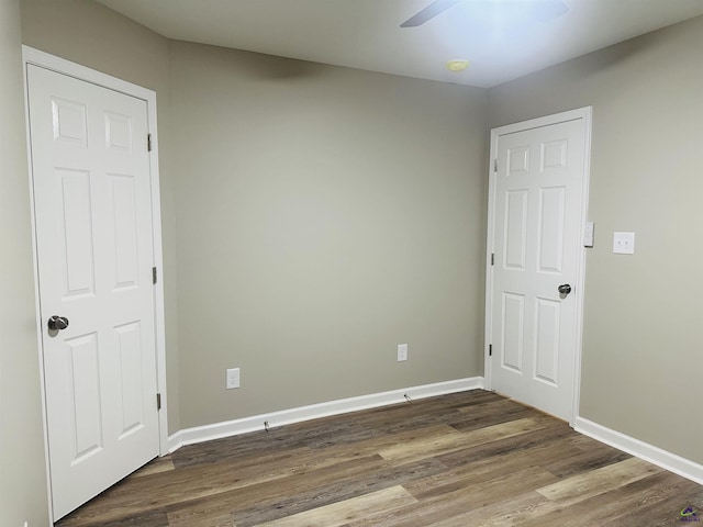 325 Peach Cir, Fort Valley, GA 31030 - unfurnished room with ceiling fan, wood finished floors, and a smoke detector