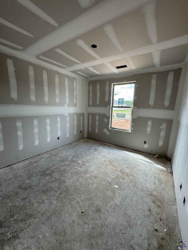 view of spare room