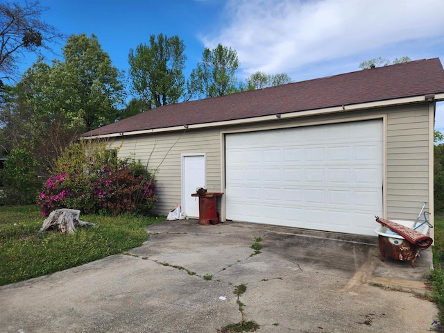 garage with driveway