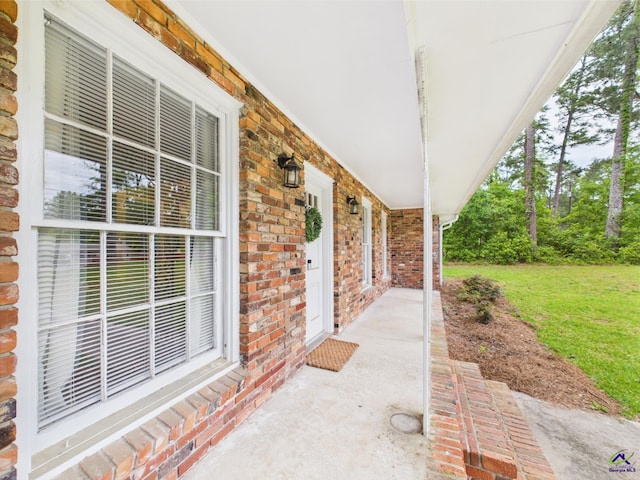 view of patio with a porch