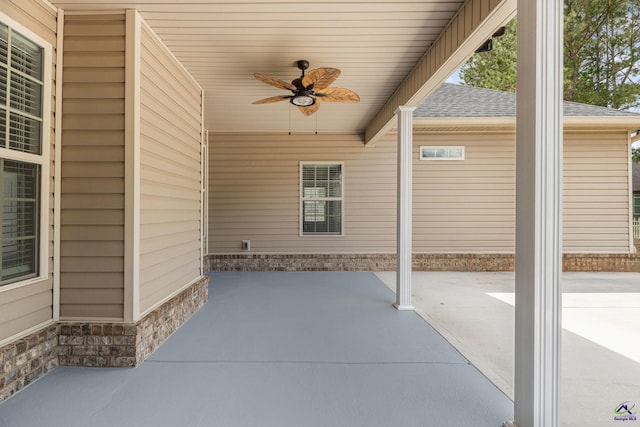 view of patio / terrace with ceiling fan
