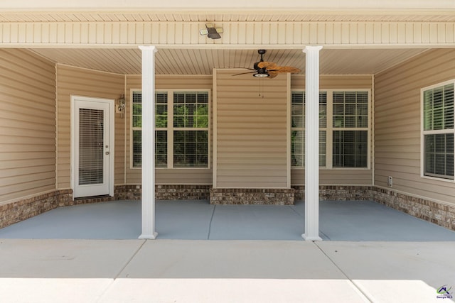 view of patio / terrace with ceiling fan
