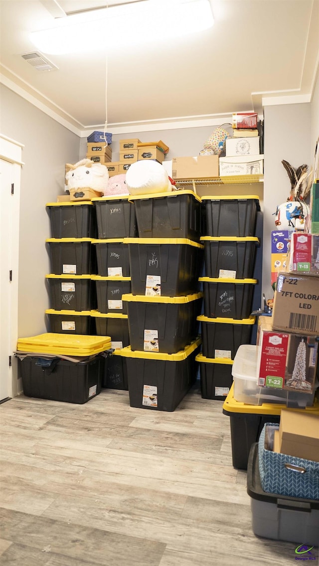 storage room featuring visible vents
