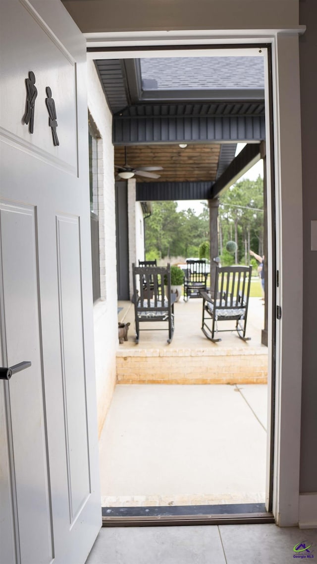 entryway with concrete flooring