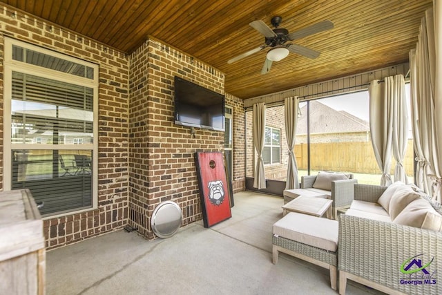 217 Woodlands Blvd, Kathleen, GA 31047 - sunroom / solarium featuring ceiling fan and outdoor lounge area