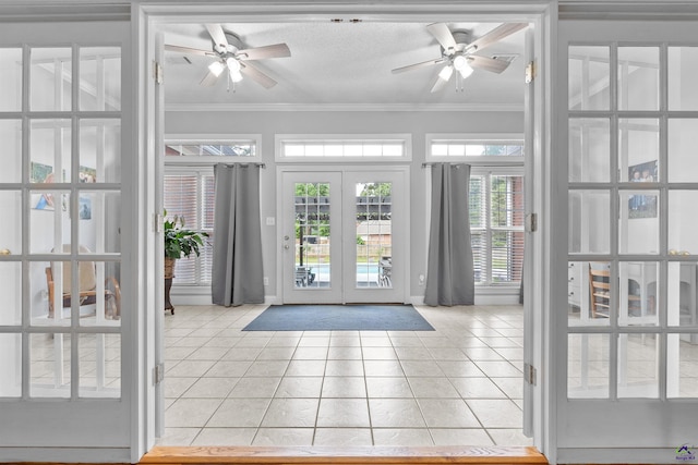 unfurnished sunroom featuring french doors