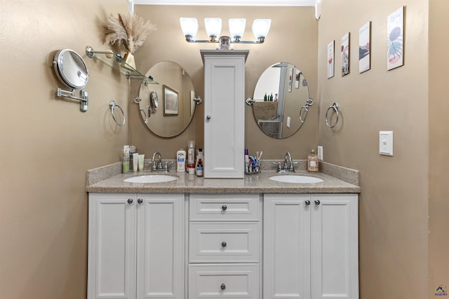 bathroom with double vanity