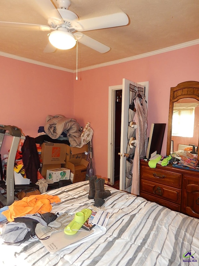 7085 US Highway 341 S, Roberta, GA 31078 - bedroom featuring ornamental molding and ceiling fan