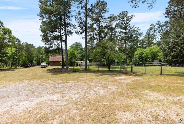 view of yard with a gate