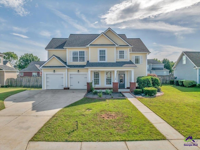 212 Raleigh Dr, Warner Robins, GA 31088 - view of front of house featuring concrete driveway, a porch, and a garage