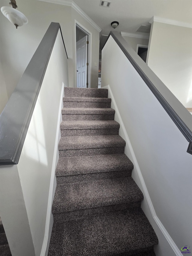 212 Raleigh Dr, Warner Robins, GA 31088 - stairway featuring ornamental molding