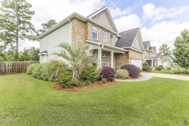 view of side of property with a garage and concrete driveway