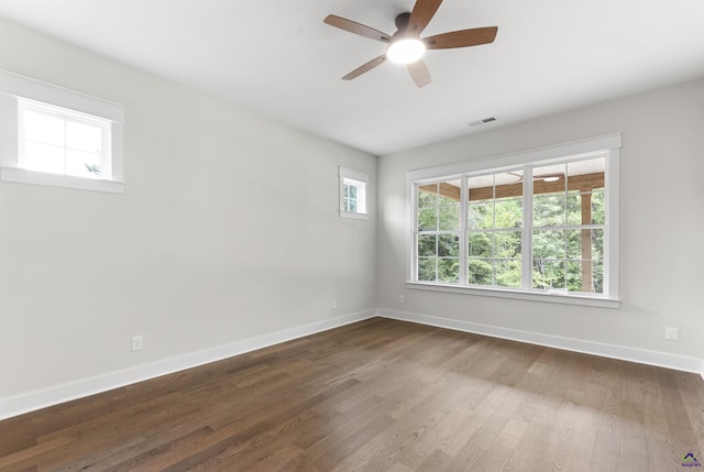 615 Head Rd, Juliette, GA 31046 - spare room featuring dark wood-style flooring and ceiling fan