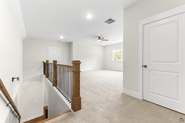 615 Head Rd, Juliette, GA 31046 - corridor with an upstairs landing, carpet flooring, and recessed lighting
