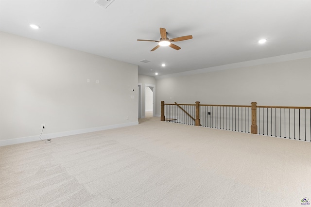 615 Head Rd, Juliette, GA 31046 - carpeted empty room featuring a ceiling fan and recessed lighting