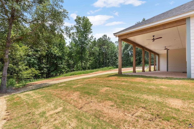 615 Head Rd, Juliette, GA 31046 - view of green lawn featuring a patio and ceiling fan