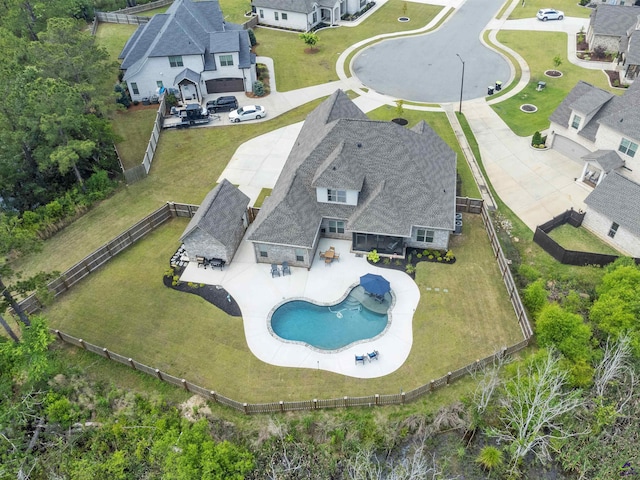 bird's eye view of a pool