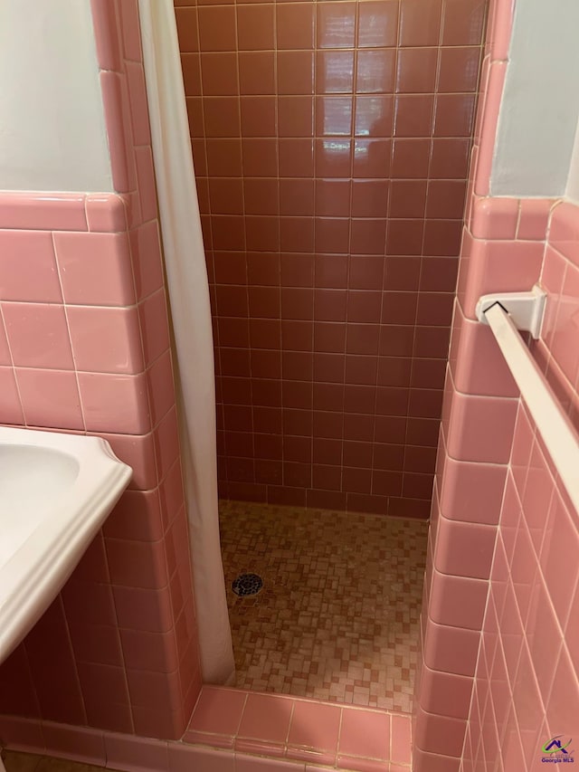 full bathroom with a stall shower