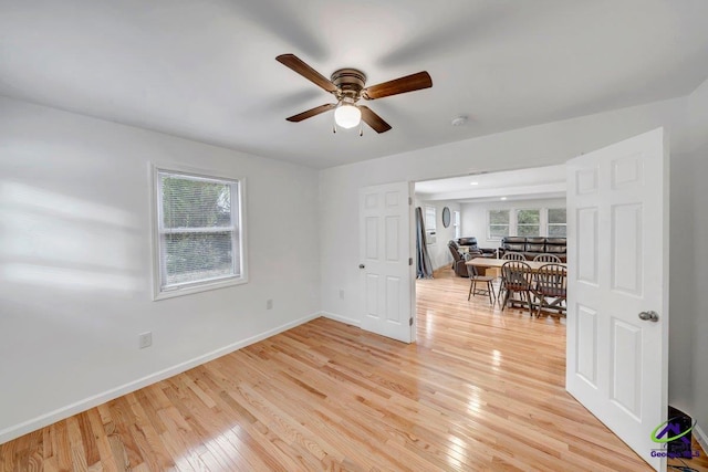 257 Macon Rd, Reynolds, GA 31076 - empty room with a ceiling fan, light wood-type flooring, and plenty of natural light