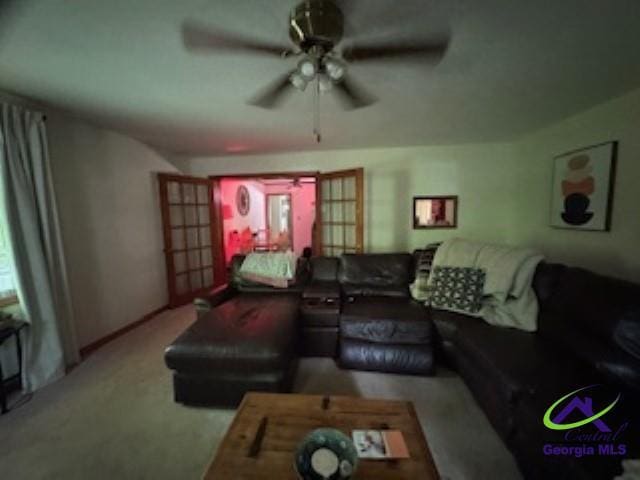 111 Mason Dr, Centerville, GA 31028 - carpeted living area with ceiling fan