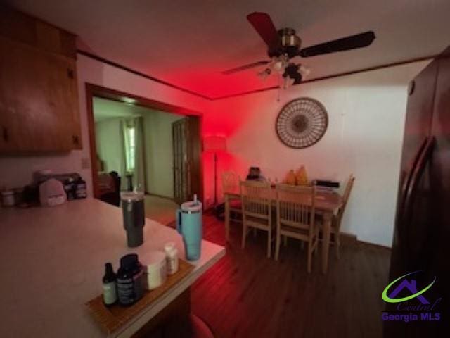 111 Mason Dr, Centerville, GA 31028 - dining room with ceiling fan and wood finished floors