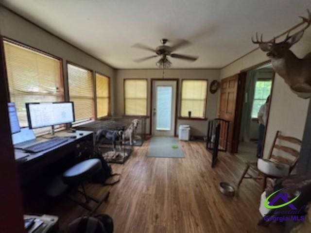 111 Mason Dr, Centerville, GA 31028 - office with wood finished floors and ceiling fan
