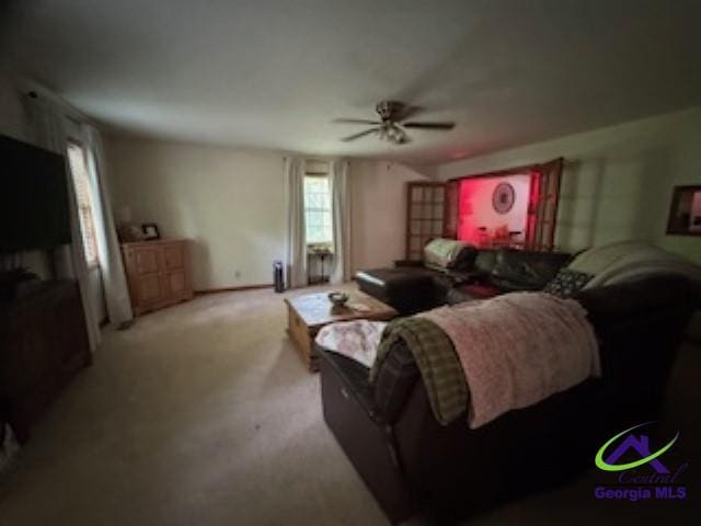 111 Mason Dr, Centerville, GA 31028 - living area with ceiling fan and light colored carpet
