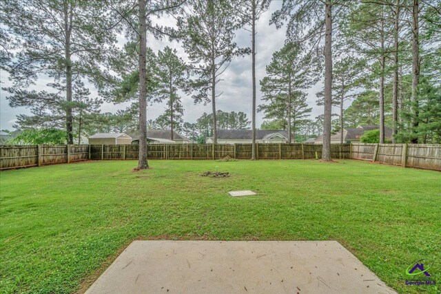 view of yard with a patio area