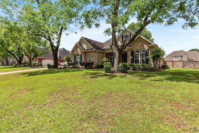 traditional-style house with brick siding