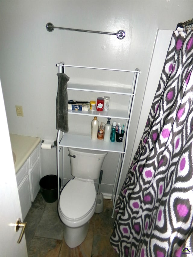 871 Chisholm Trl, Macon, GA 31220 - bathroom with toilet, a shower with curtain, and tile patterned flooring