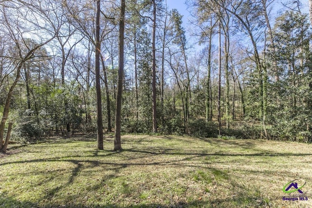 1035 S Pine Knoll Dr, Macon, GA 31204 - view of grassy yard featuring a wooded view