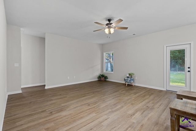3054 Cellar Ln, Perry, GA 31069 - unfurnished room with a ceiling fan, wood finished floors, and baseboards