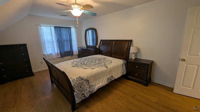 107 Whitney Ct, Warner Robins, GA 31088 - bedroom featuring wood finished floors, lofted ceiling, ceiling fan, and baseboards