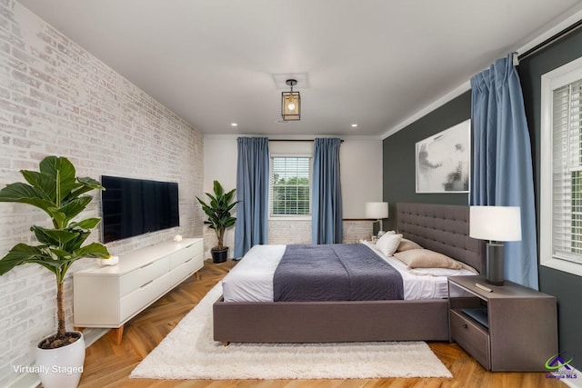 207 Oak Forest Ln, Warner Robins, GA 31088 - bedroom with brick wall
