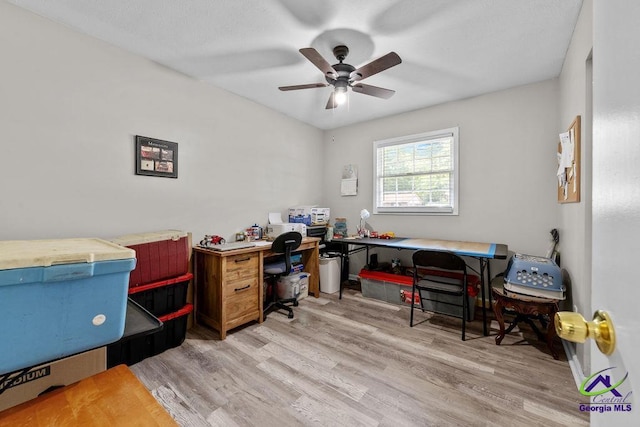 1322 Melford Dr, Columbus, GA 31907 - office area with wood finished floors and ceiling fan