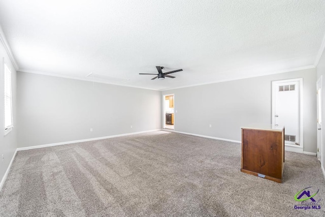757 Silver Springs Drs, Macon, GA 31210 - unfurnished room featuring attic access, ornamental molding, a textured ceiling, carpet, and baseboards